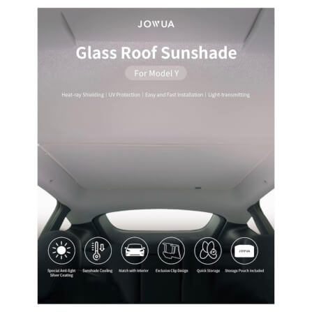 ม่านบังแดดหลังคา JOWUA GLASS ROOF SUNSHADE สำหรับ MODEL Y 2021-2024 สีขาว_1